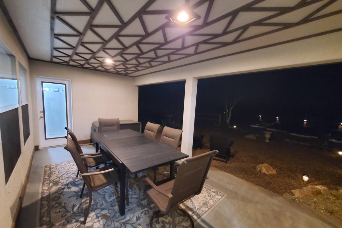 Covered back porch — evenings outside, all winter